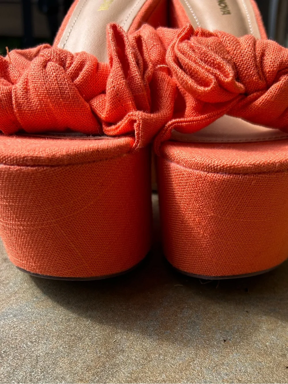 Fashion Nova Orange Knotted Platform Mules - Picture 5 of 7
